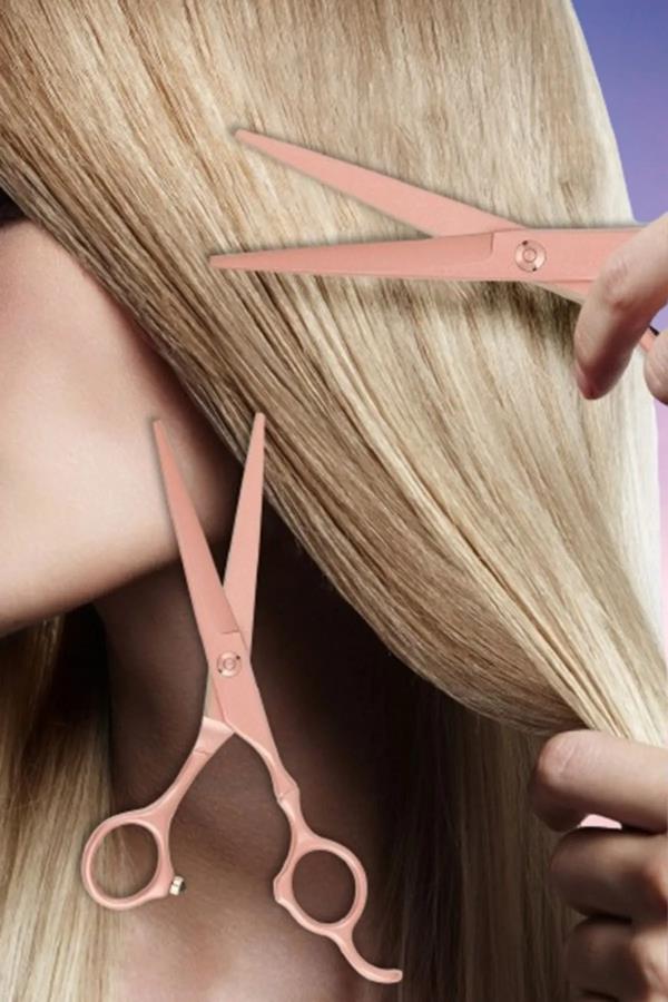 Gül Kurusu Düz Uçlu Saç Kesim Makası 6 inç