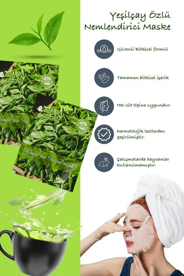 Kağıt Yüz Maskesi Kolajen Adaçayı Özlü 