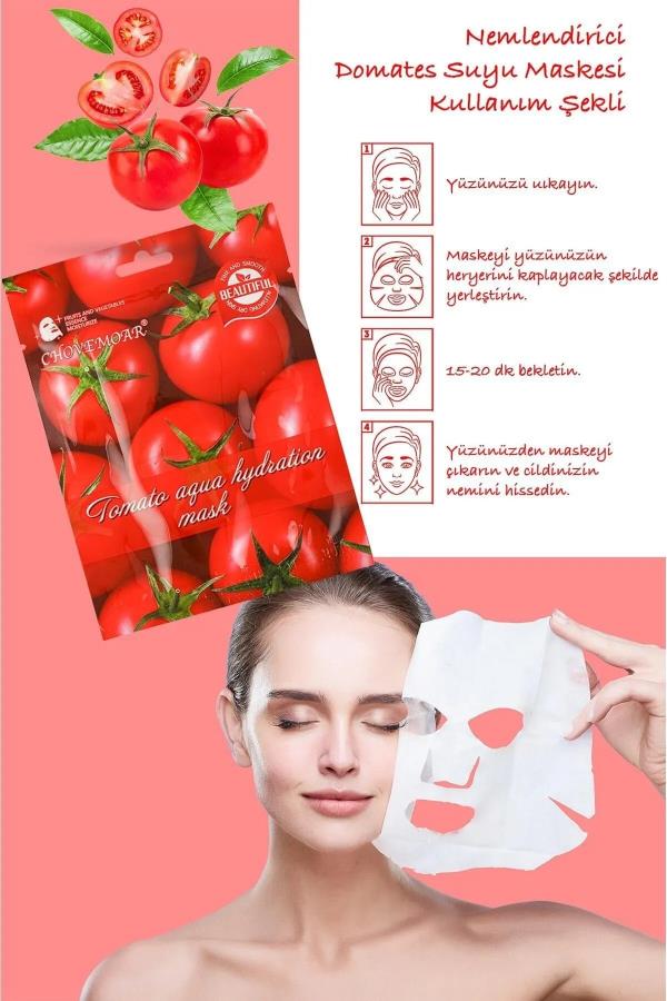 Kağıt Yüz Maskesi Kolajen Domates Özlü 