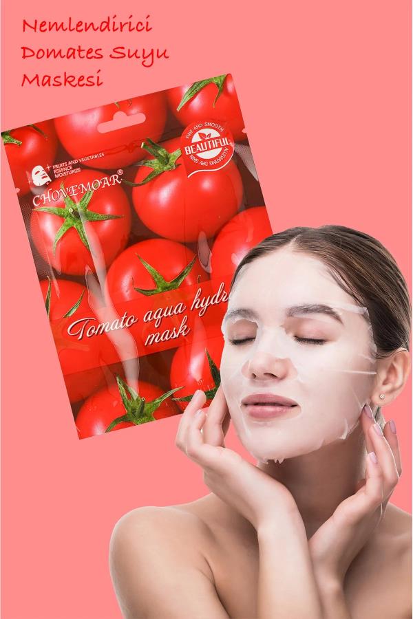 Kağıt Yüz Maskesi Kolajen Domates Özlü 