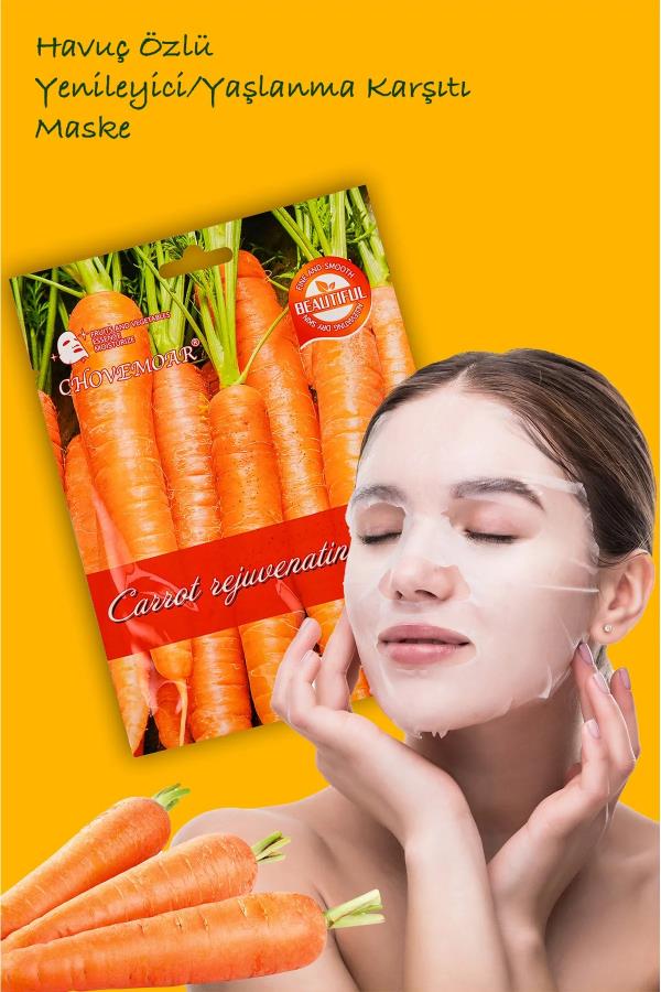 Kağıt Yüz Maskesi Kolajen Havuç Özlü 