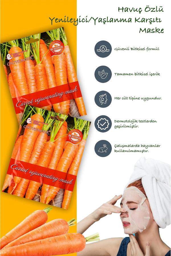 Kağıt Yüz Maskesi Kolajen Havuç Özlü 