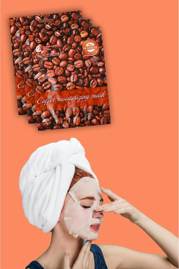 Kağıt Yüz Maskesi Kolajen Kahve Çekirdeği Özlü 