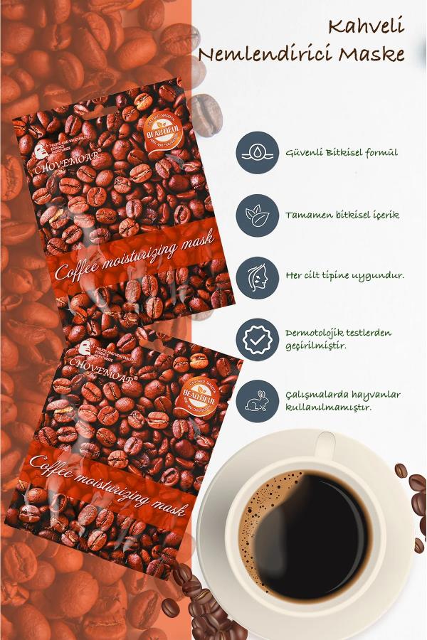 Kağıt Yüz Maskesi Kolajen Kahve Çekirdeği Özlü 