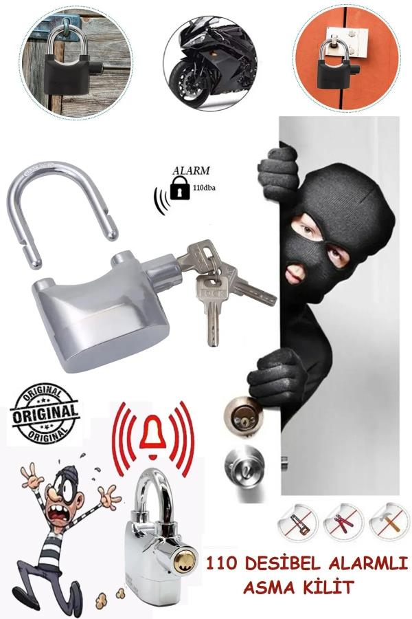 Krom Alarmlı Kısa Asma Kilit