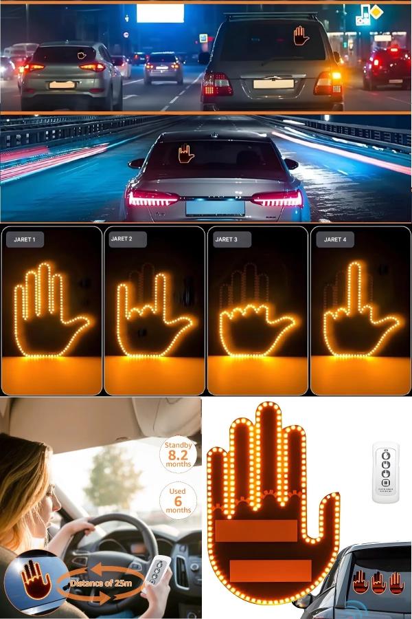 Kumandalı 3 Jest Modlu Araba El Uyarı Led