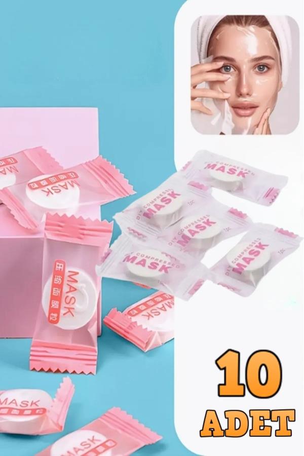 Sıkıştırılmış Yüz Maskesi Hap Maske 10 Adet