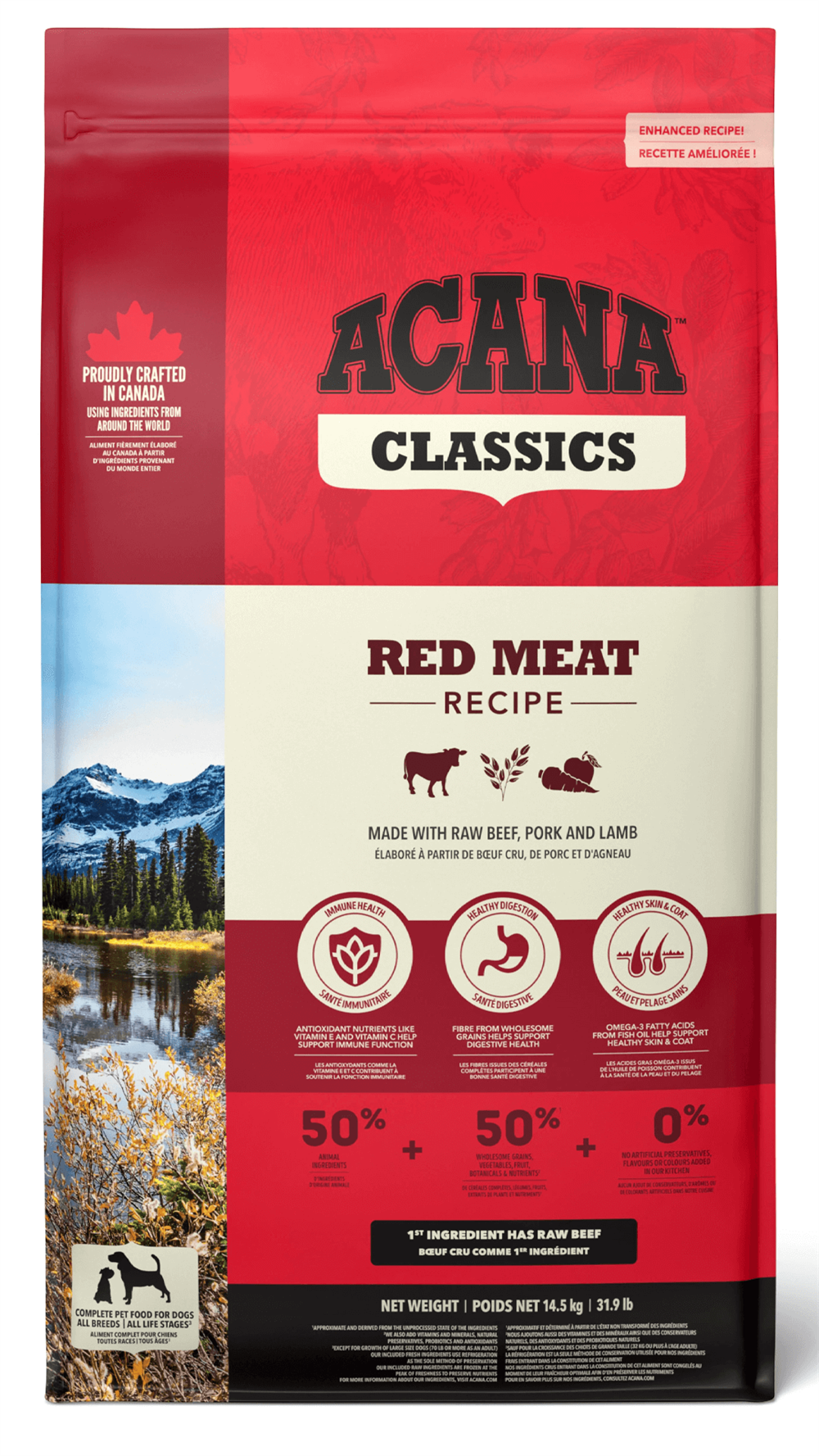 Acana Classics Classic Red Kuzu Etli ve Sığır Etli Düşük Tahıllı Köpek Maması 9,7kg