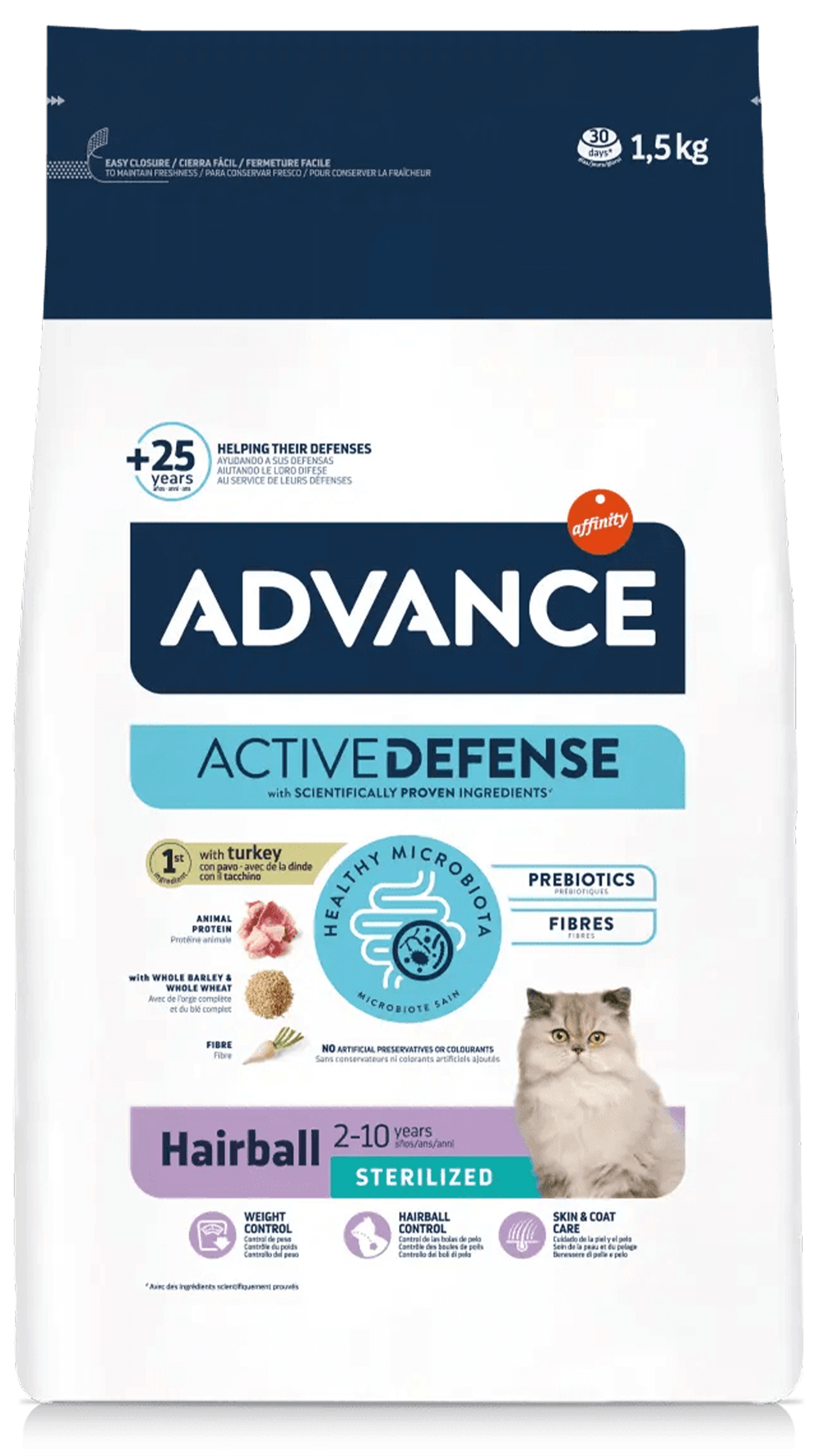 Advance Hindili Tüy Yumağı Önleyici Kısırlaştırılmış Kedi Maması 1,5kg