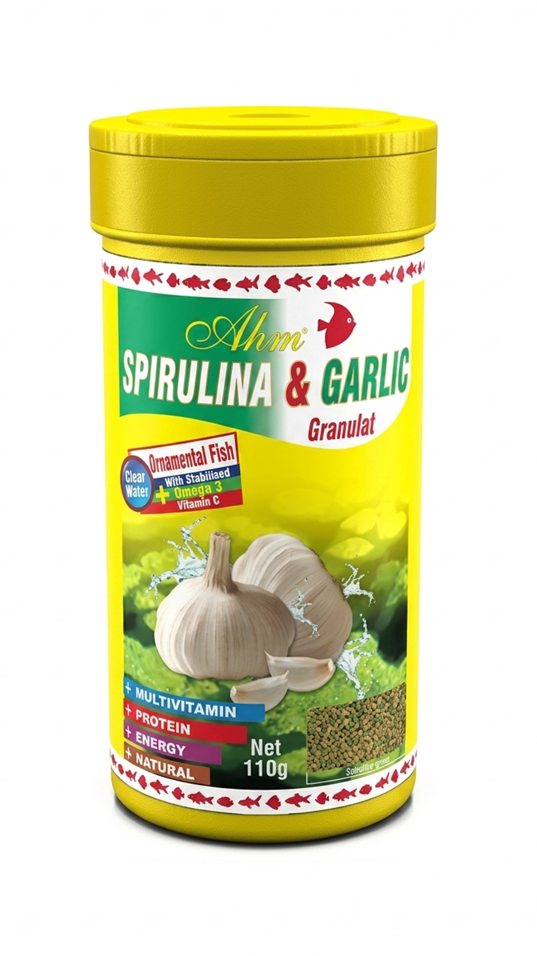 Ahm Spirulina Garlic Granulat Balık Yemi 100ml