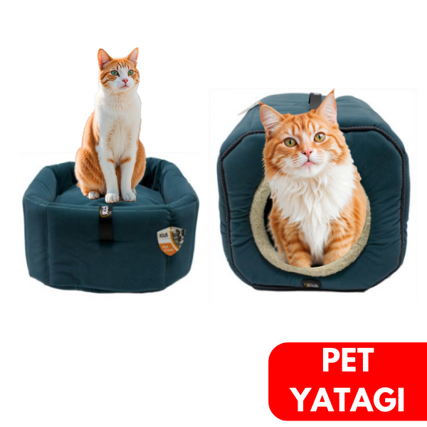ALLY PAWS Sekizgen Fonksiyonel Kedi Köpek Yuva ve Yatağı