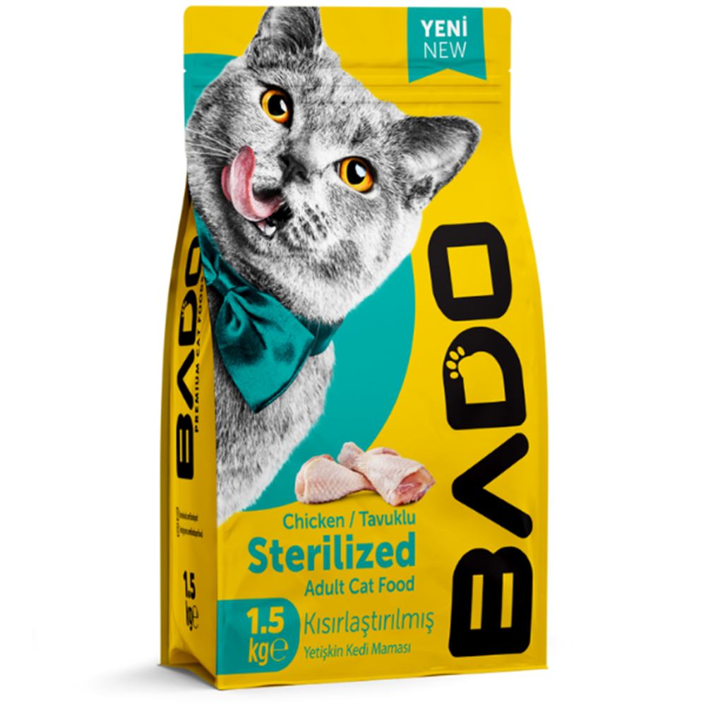Bado Adult Cat Food Sterilized Tavuklu Kısırlaştırılmış Yetişkin Kedi Maması 1,5 Kg