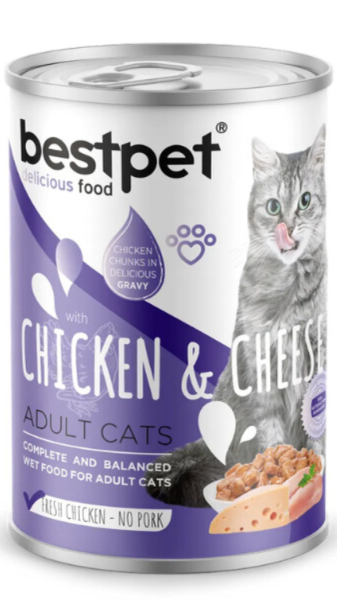 BESTPET CAT CHICKEN CNKS IN GRAVY WITH CHEESE400 G