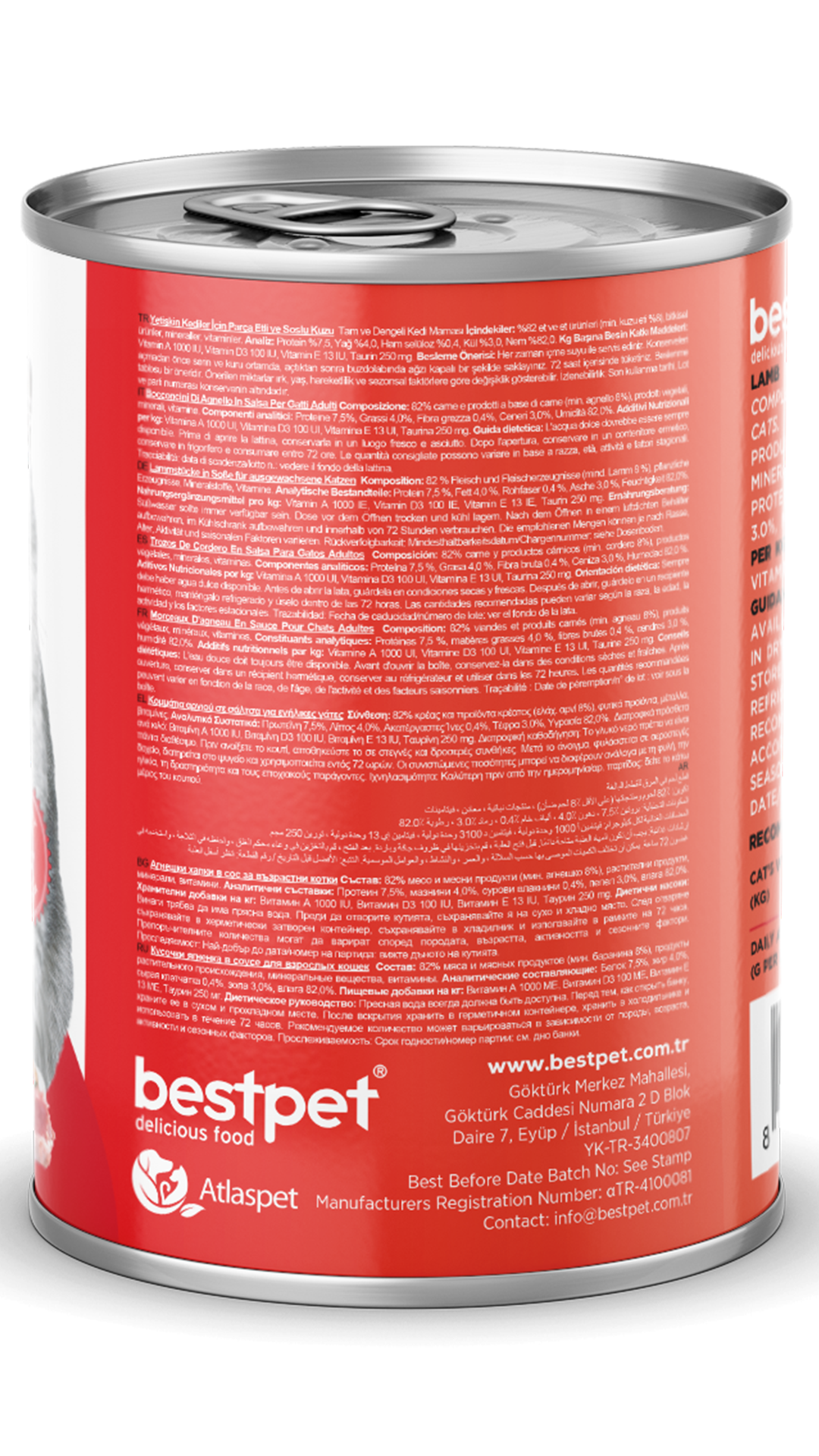 BestPet Kuzu Etli Yetişkin Kedi Konservesi 400gr