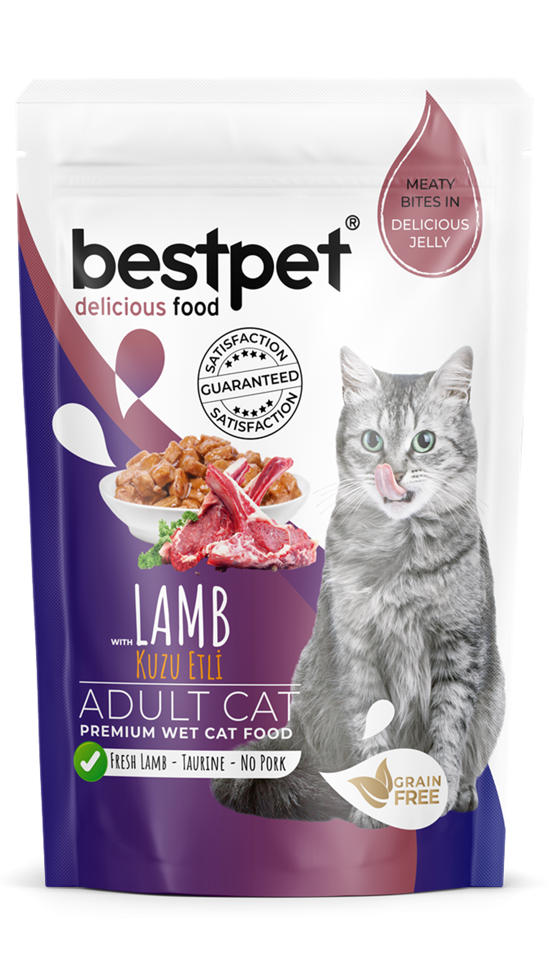 BestPet Pouch Kuzu Etli Yetişkin Kedi Konservesi 85gr