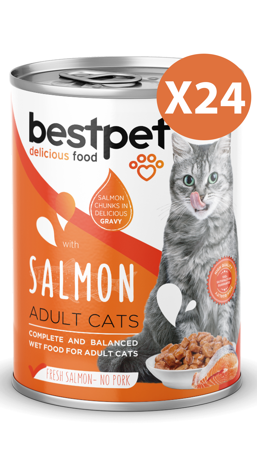 BestPet Somon Balıklı Yetişkin Kedi Konservesi 400gr 24 Adet