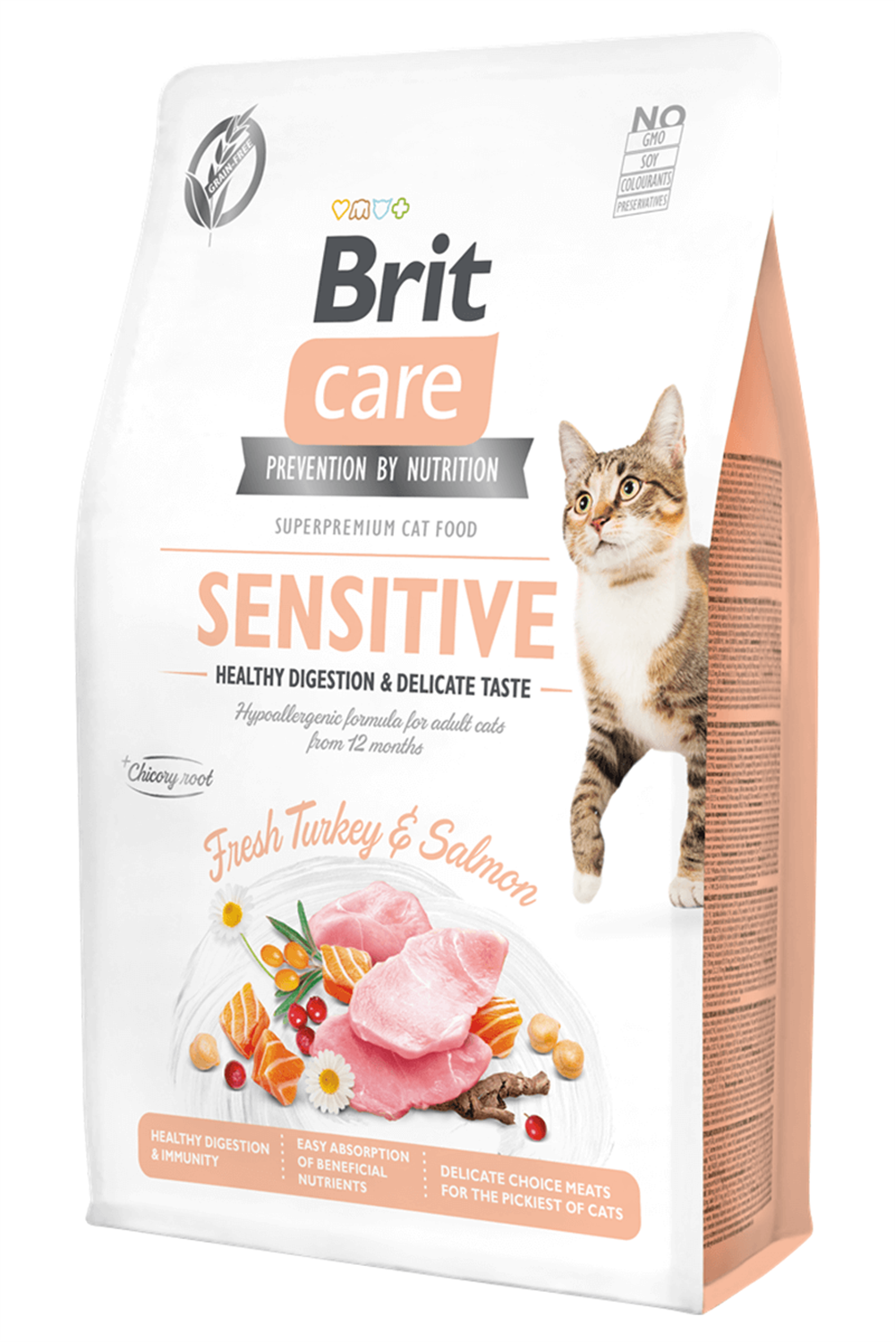 Brit Care Birt Care Sensitive Fresh Hypoallergenic Yetişkin Hindili ve Somonlu Kedi Maması 2 Kg
