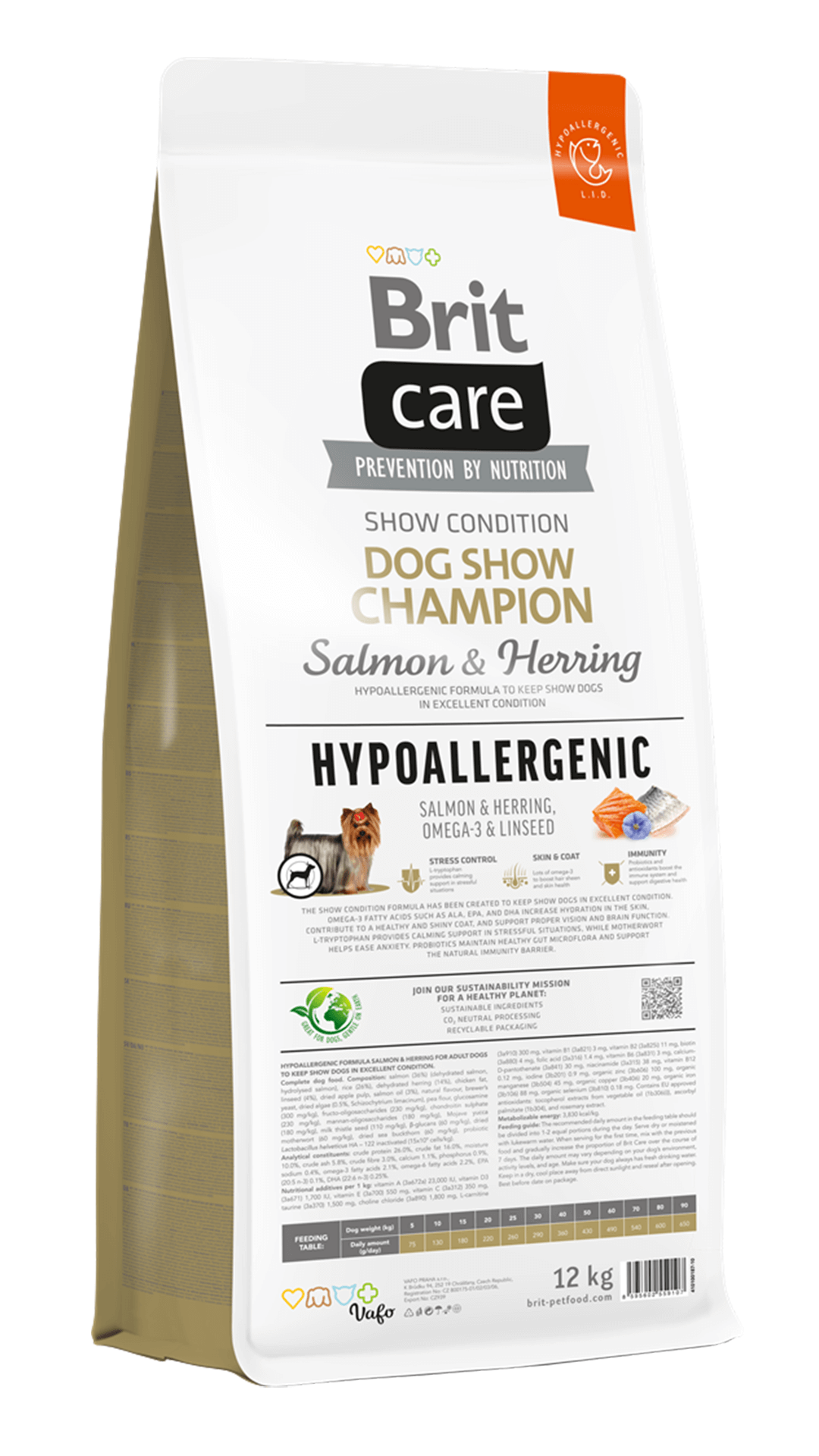 Brit Care Hypo-Allergenic Dog Show Champion Somon ve Ringa Balıklı Yetişkin Köpek Maması 12kg