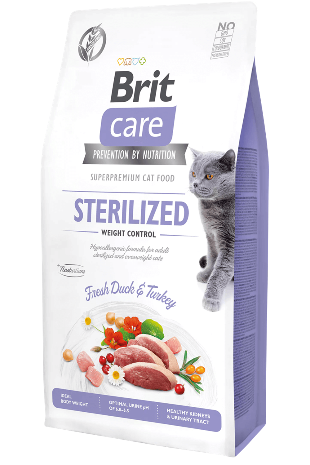 Brit Care Hypo-allergenic Kilo Kontrolü Için Ördekli Tahılsız Kısırlaştırılmış Kedi Maması 7 kg