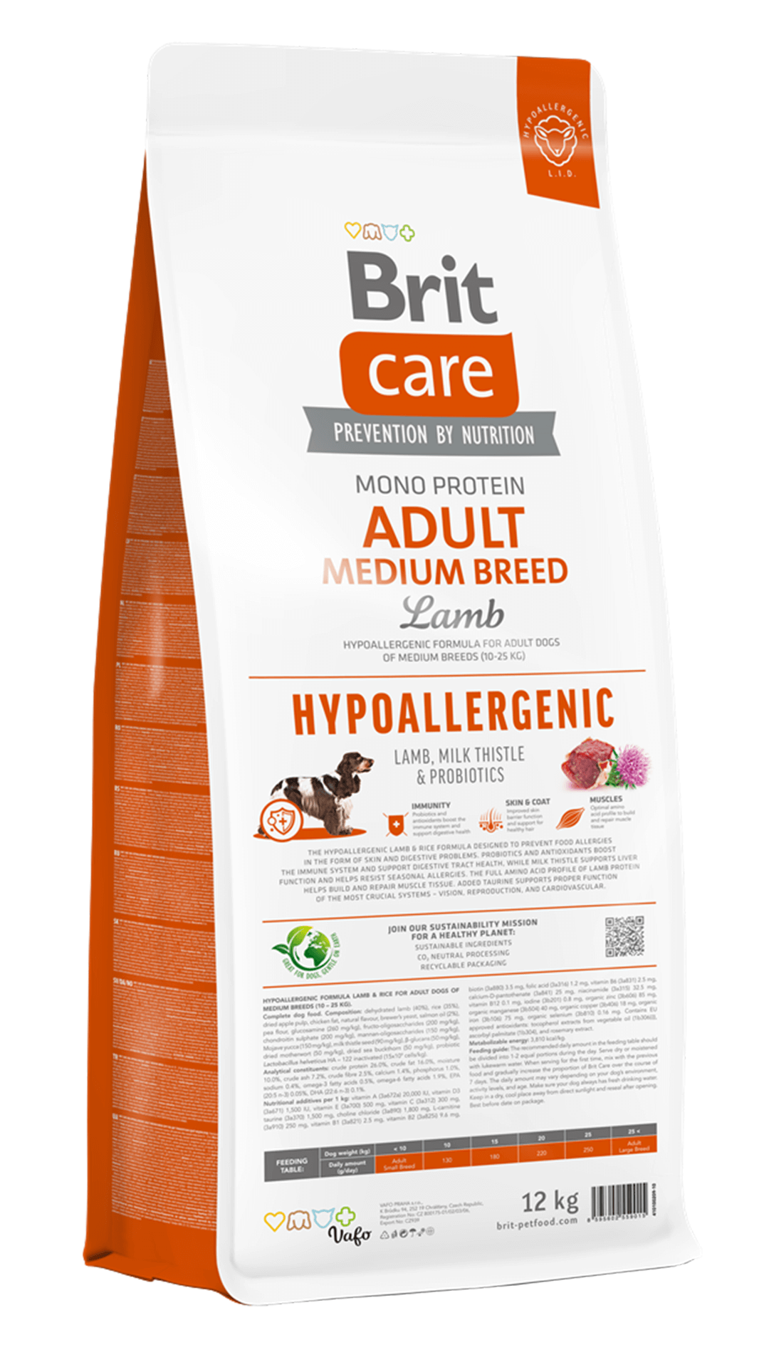 Brit Care Hypo-Allergenic Kuzulu ve Pirinçli Orta Irk Yetişkin Köpek Maması 12kg