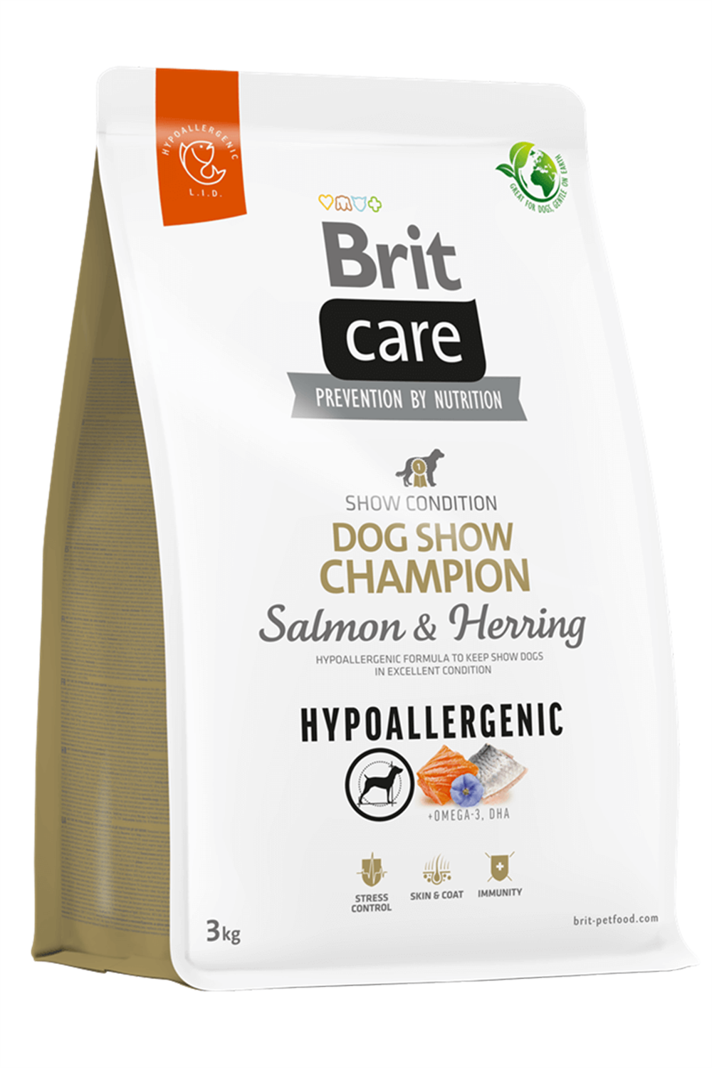Brit Care Hypoallergenic Dog Show Champion Somonlu Ringa Balıklı Yetişkin Köpek Maması 3kg