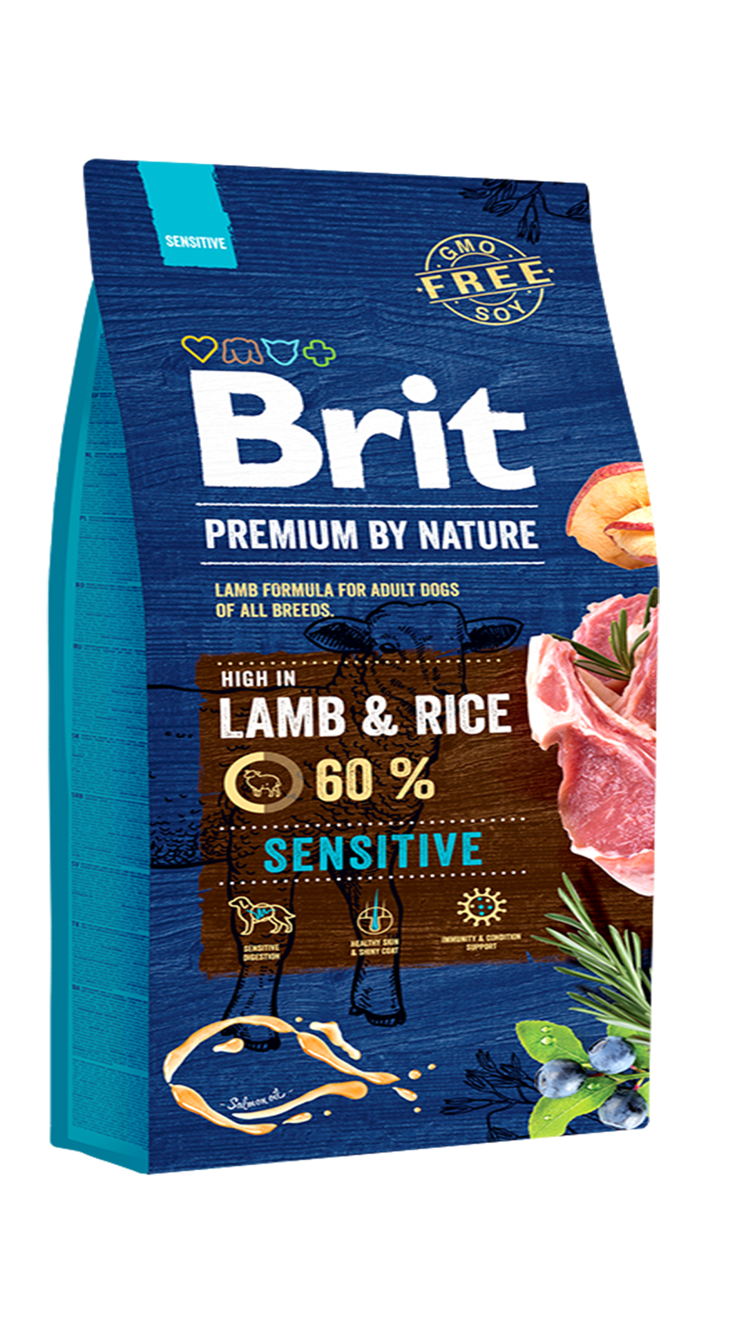 Brit Premium Nature Sensitive Kuzulu ve Pirinçli Yetişkin Köpek Maması 15kg