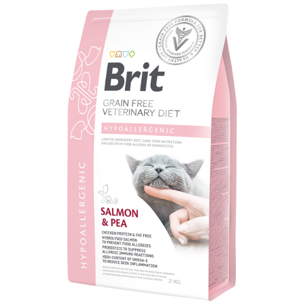 Brit Veterinary Diet Hypo-Allergenic Cilt Sağlığı Destekleyici Tahılsız Kedi Maması 2 kg