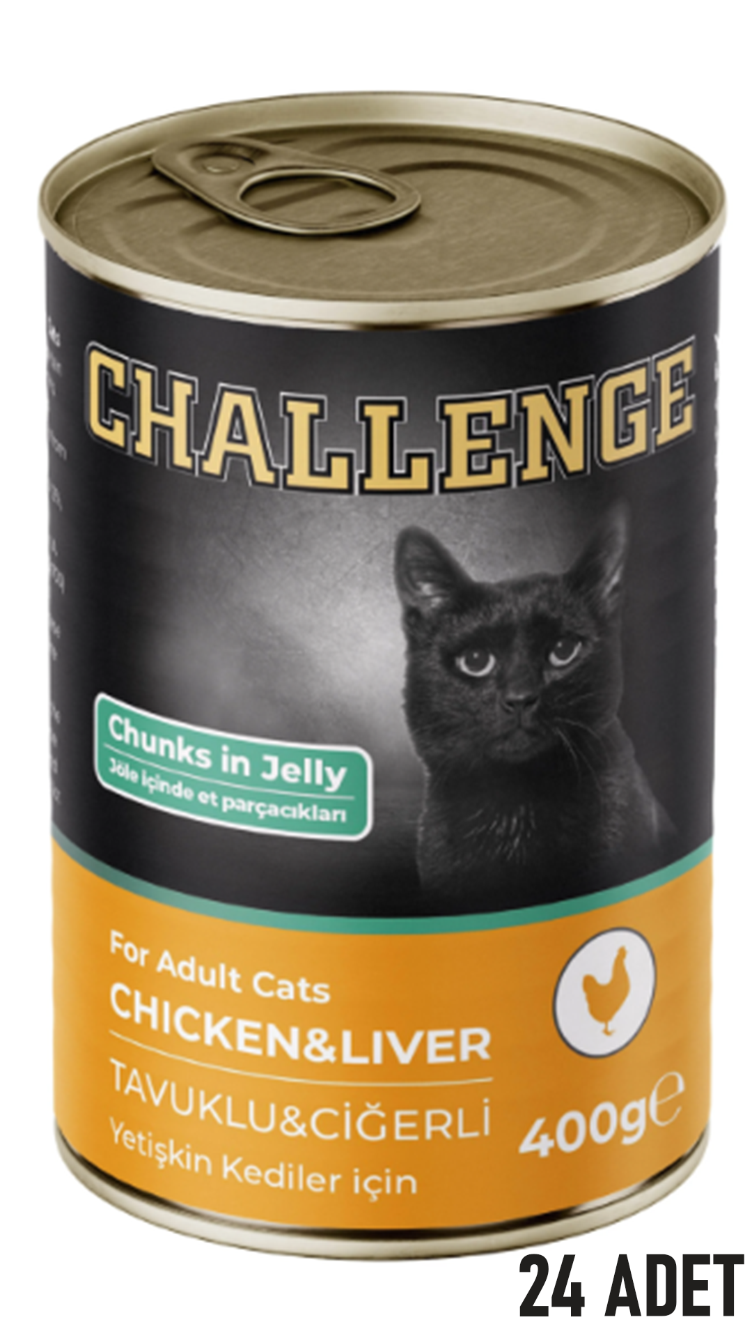 CHALLENGE KONSERVE KEDİ TAVUKLU CİĞERLİ 400GR 24 ADET