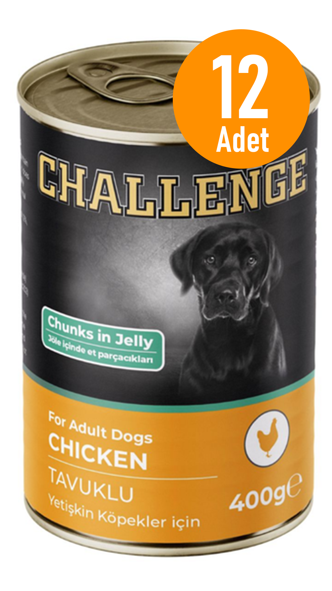 Challenge Tavuklu Yetişkin Köpek Konservesi 400 gr 12 Adet