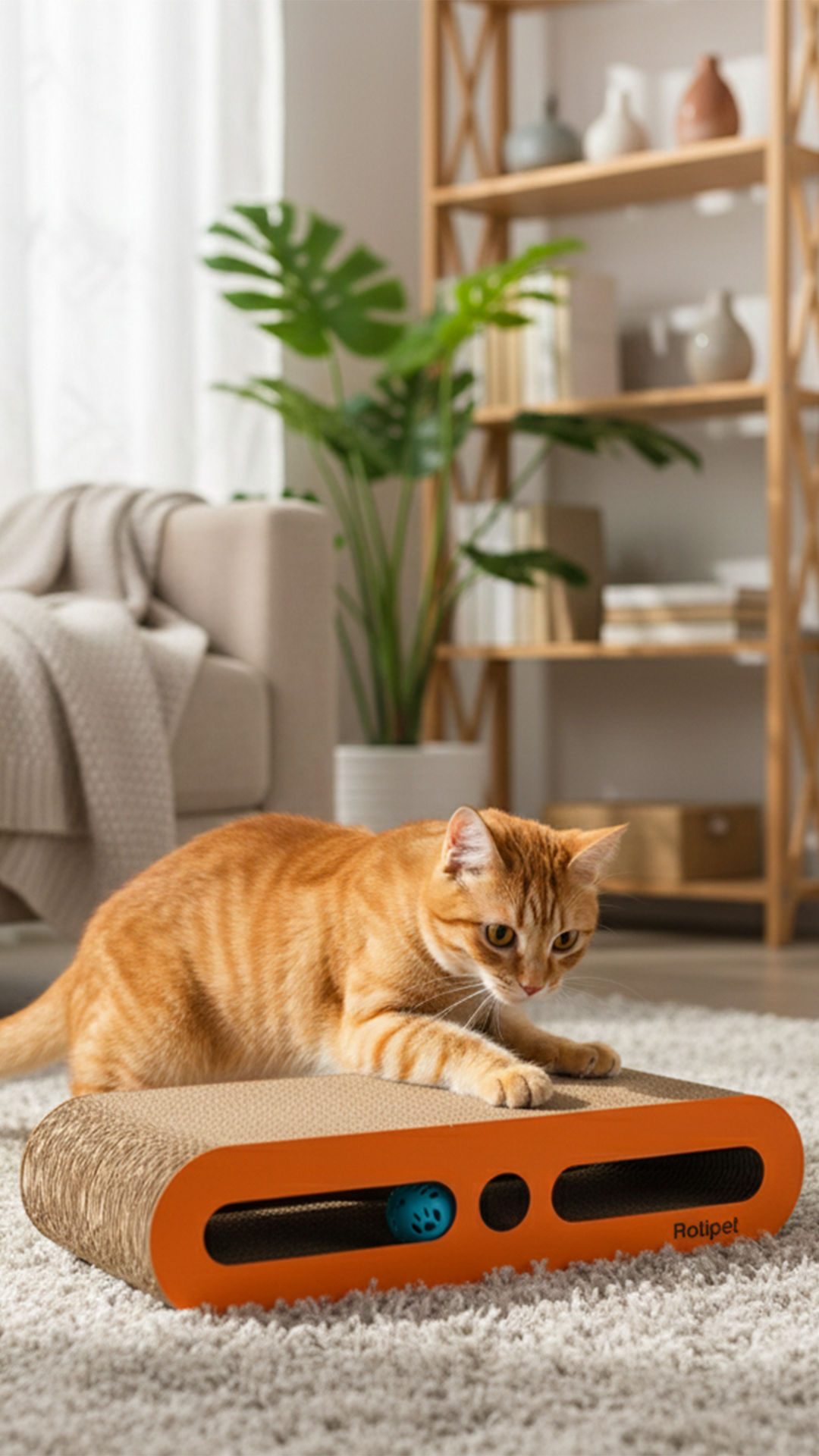 CHİCHİ KARTON KEDİ TIRMALAMA TURUNCU