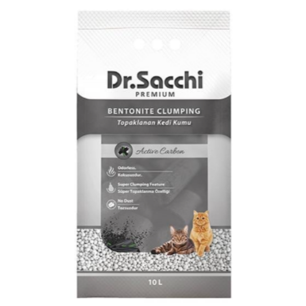 DR.SACCHI KEDİ KUMU AKTİF KARBONLU BENTONIT 10LT