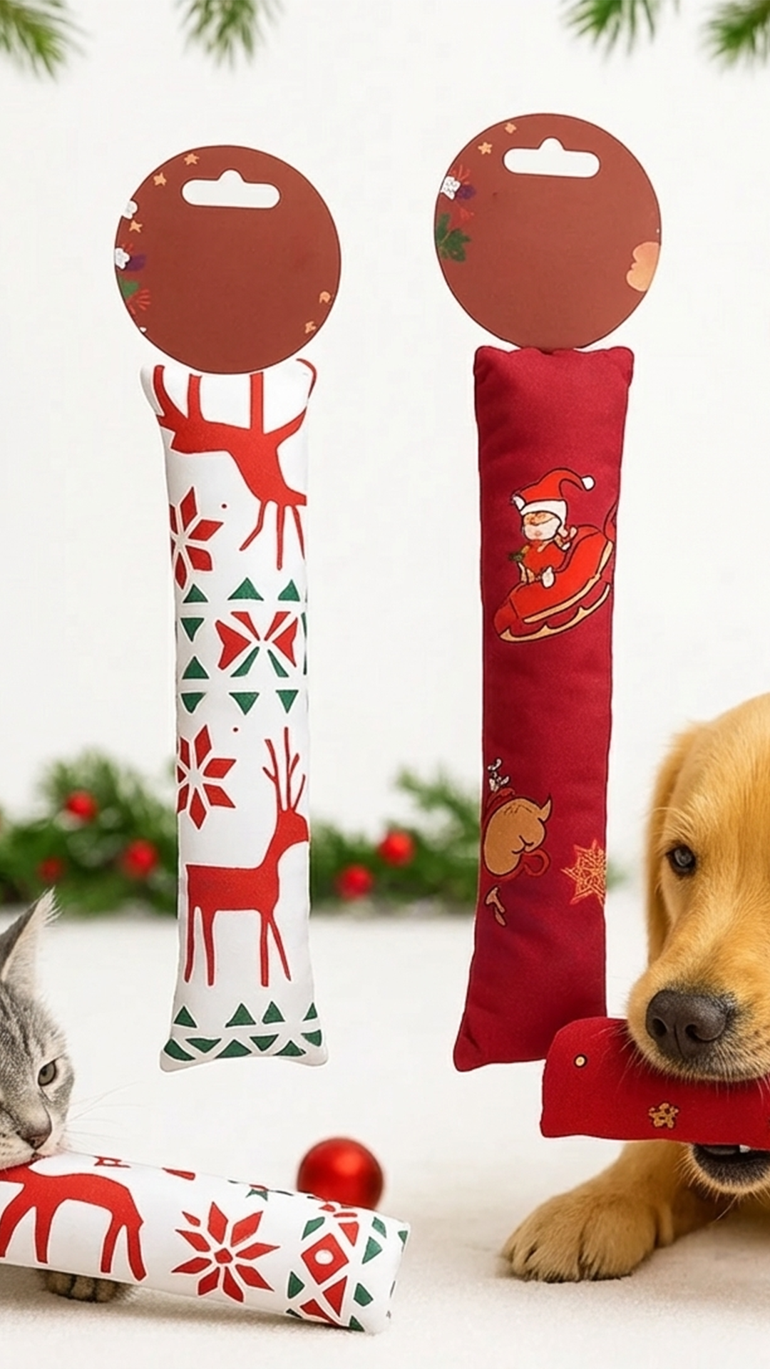 EVCİL HAYVAN ÇORAP DESENLİ HIŞIRTILI BEZ OYUNCAK