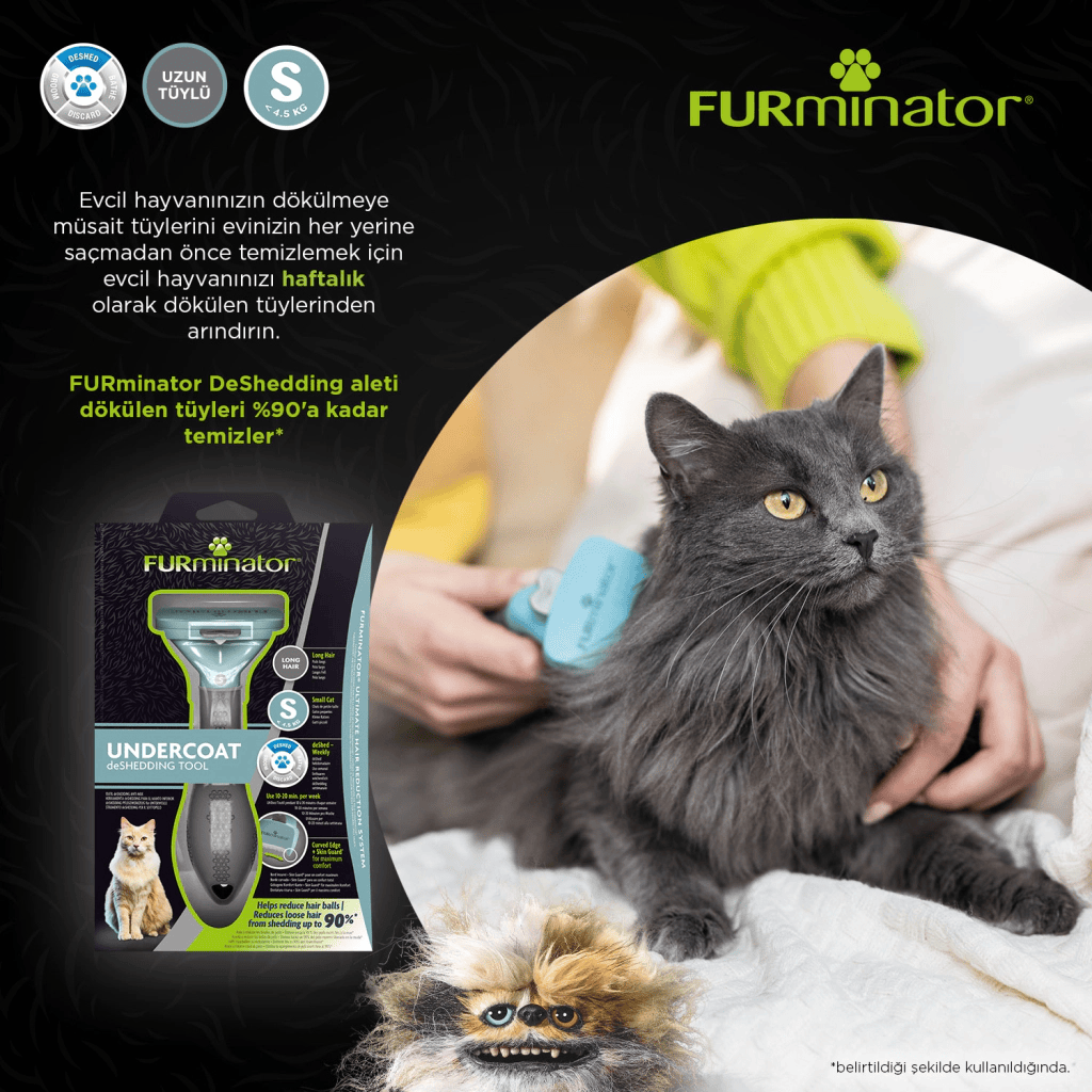 Furminator Kedi Tarağı - Uzun Tüylü Kediler için S