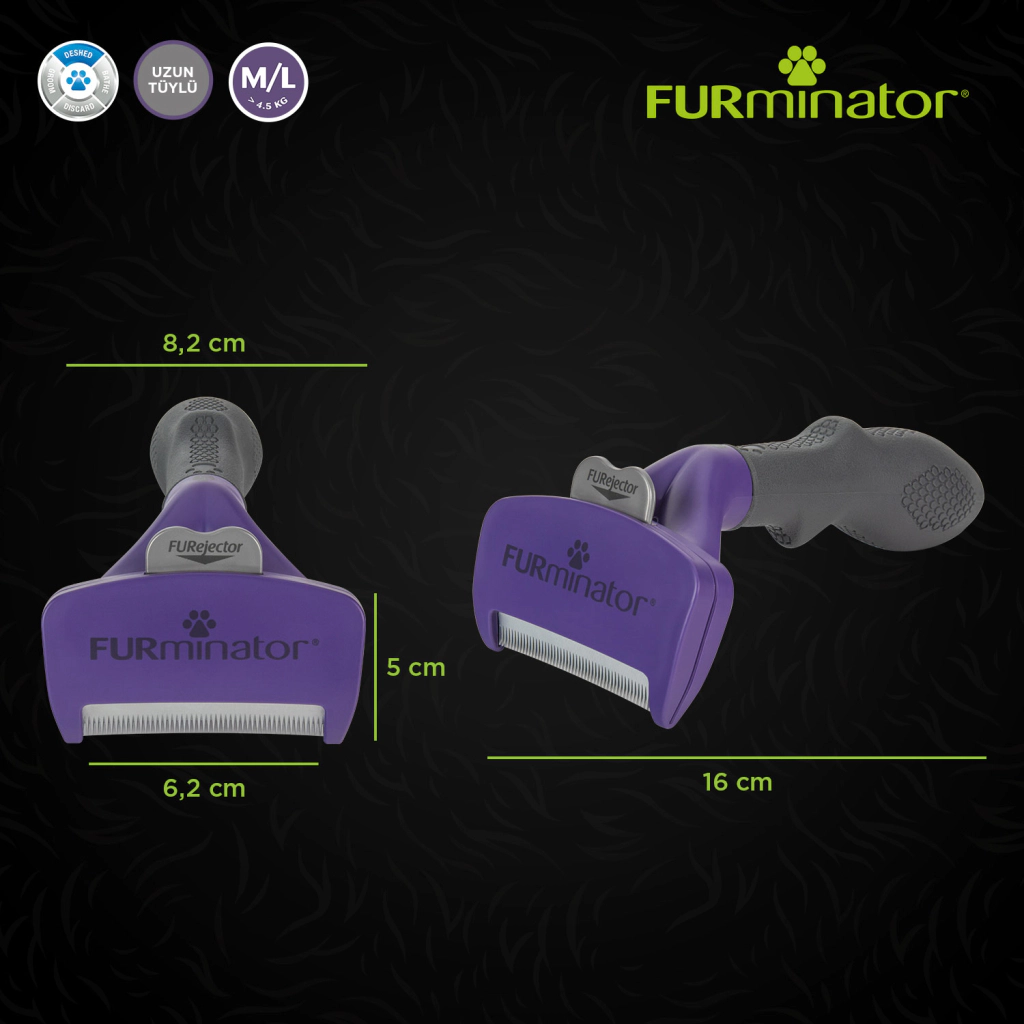 Furminator Kedi Tarağı - Uzun Tüylü Kediler için L