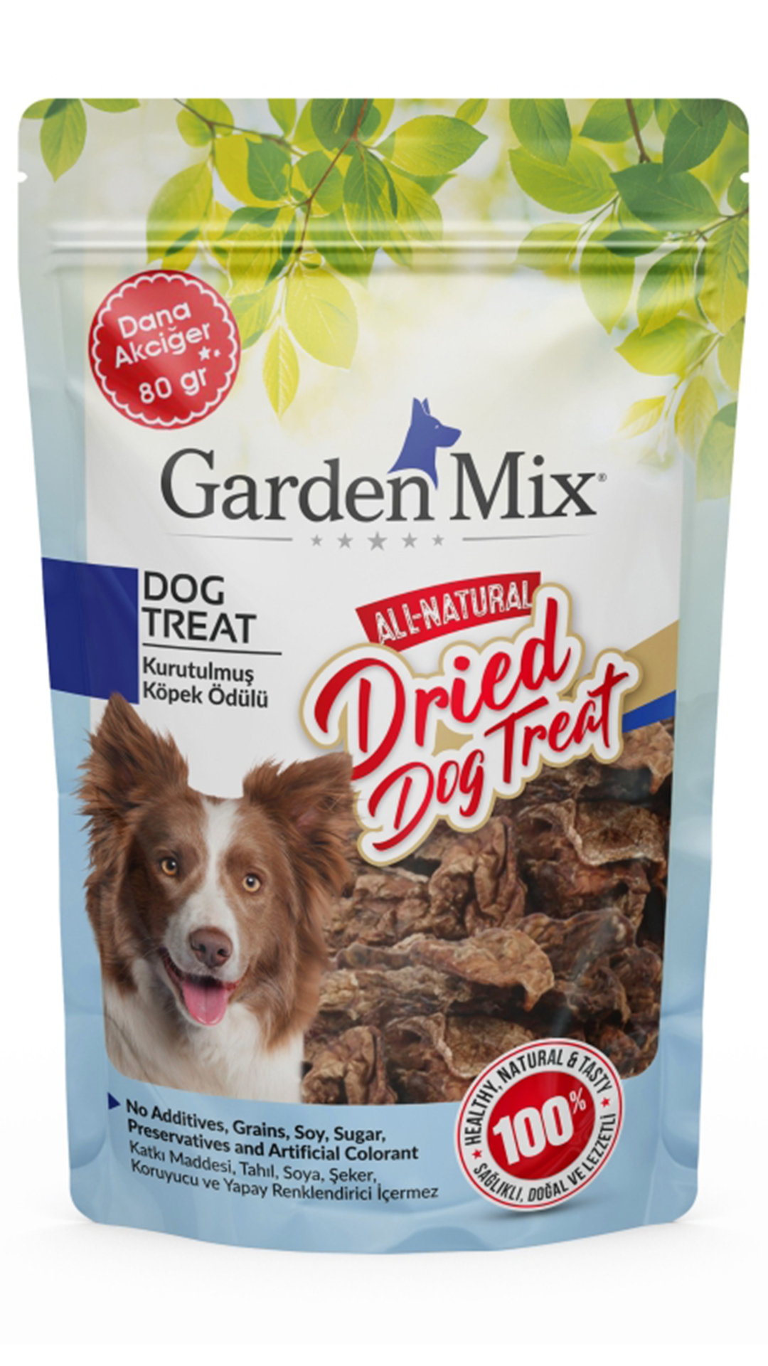 Garden Mix Kurutulmuş Dana Akciğer Köpek Ödül Maması 80 GR