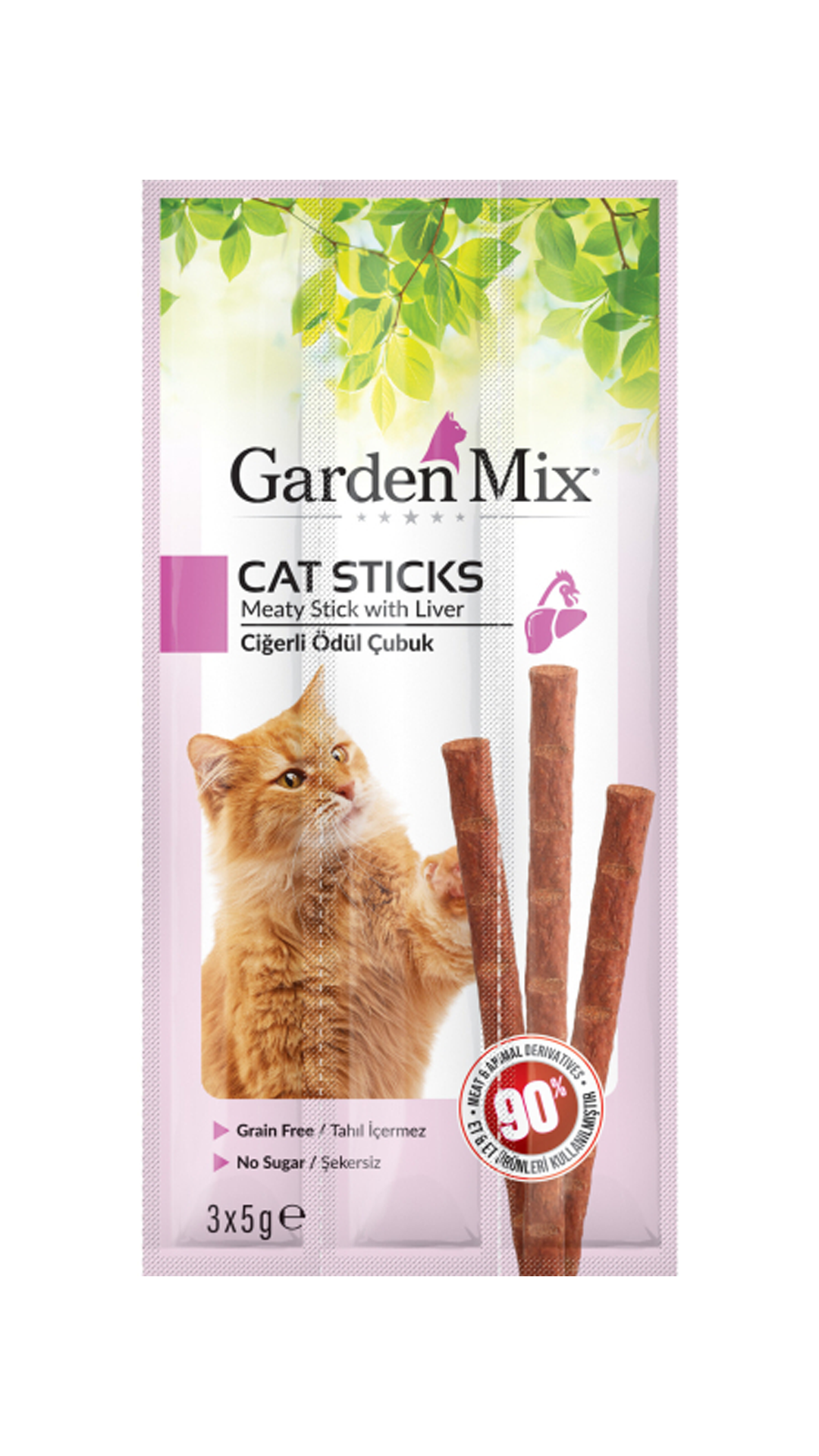 GARDENMİX CİĞERLİ KEDİ STİCK ÖDÜL 3*5 50 Lİ