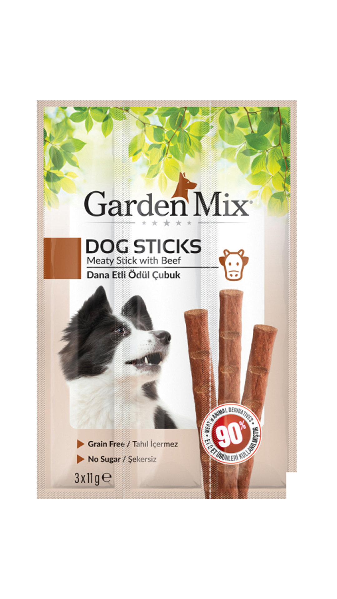 GARDENMİX DANA ETLİ KÖPEK STİCK ÖDÜL 3*11 20Lİ