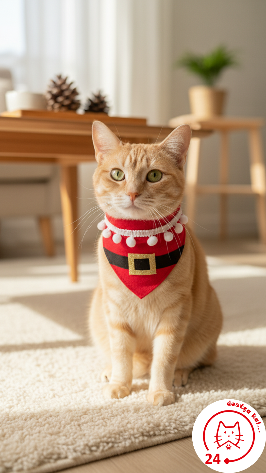 Kedi ve Köpek Noel Fular Yılbaşı Fular