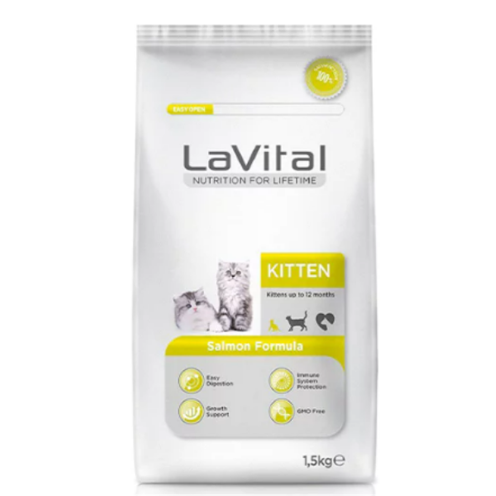 LaVital Kitten Bağışıklık Sistemi Güçlendirici Somonlu Yavru Kedi Maması 1,5kg