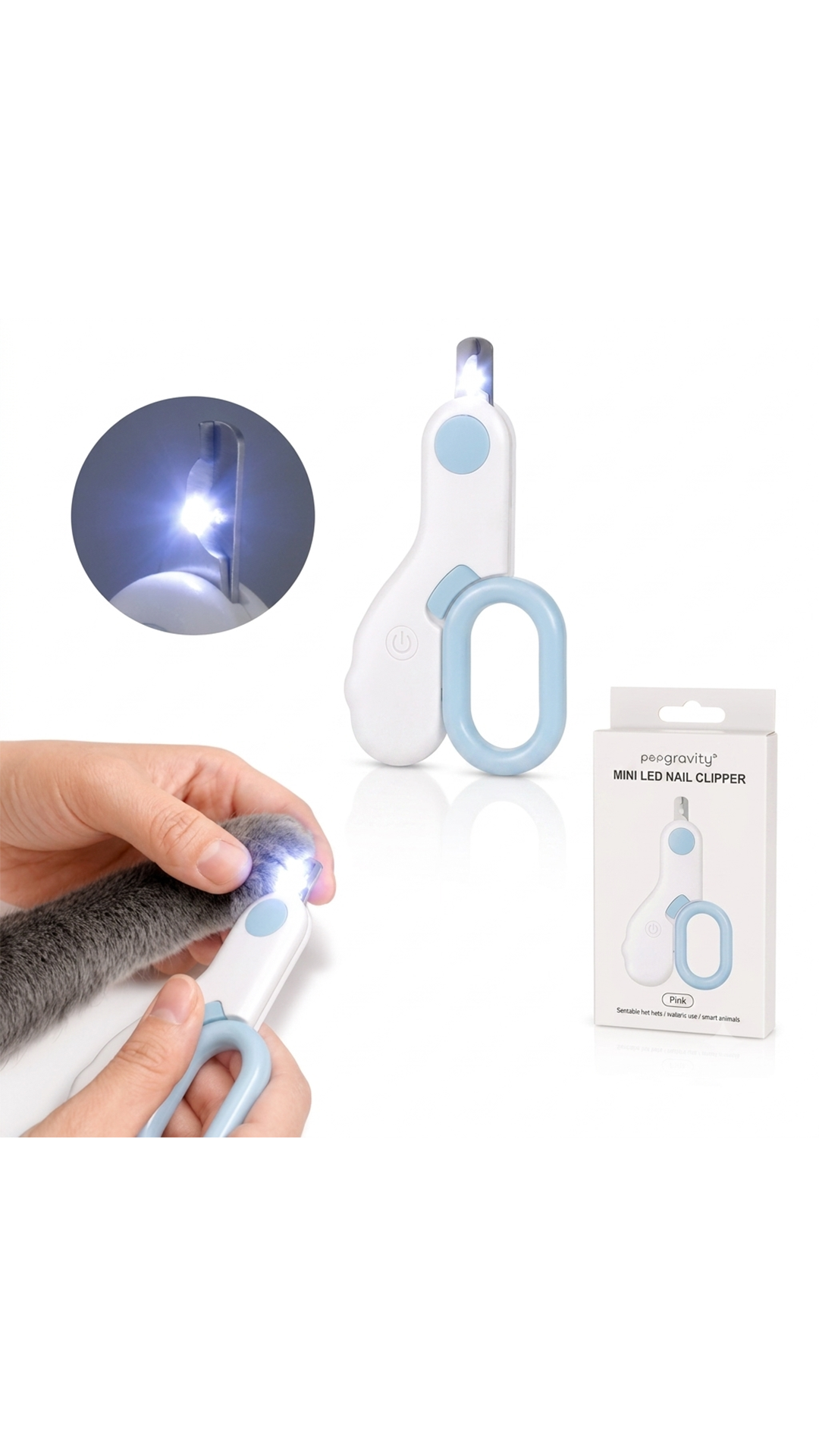 LED ışıklı kedi köpek tırnak makası küçük