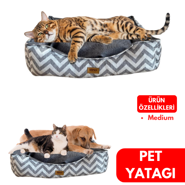 Lepus Kedi ve Köpek Yatağı Gri Medium