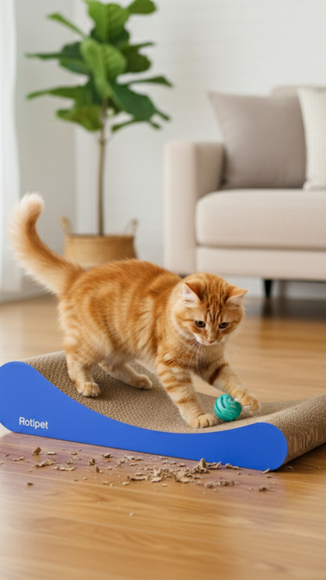 LİLLY KARTON KEDİ TIRMALAMA MAVİ