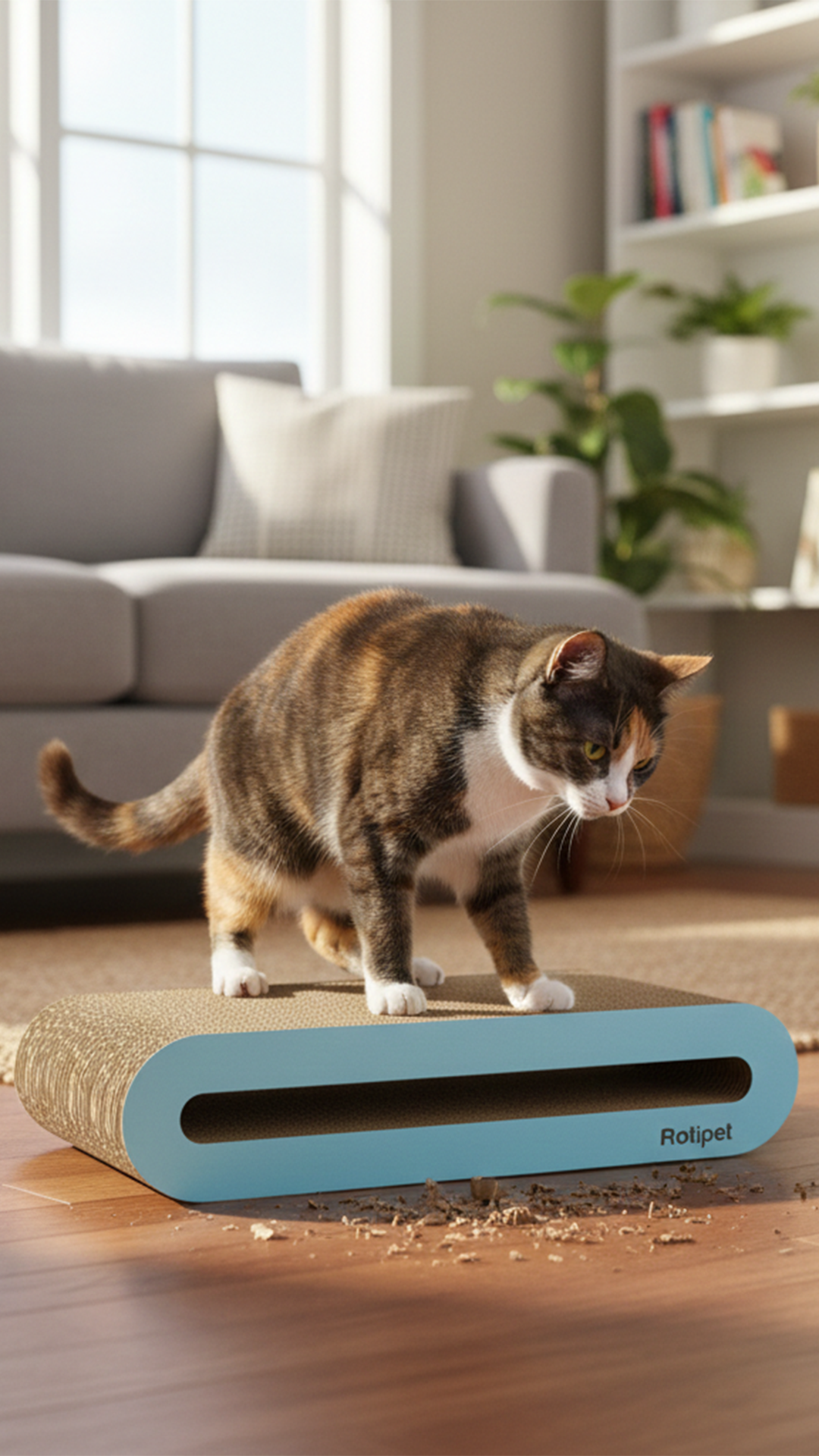 Loopy Karton Kedi Tırmalama ve Dinlenme Ünitesi (44 x 21 x 10 cm)