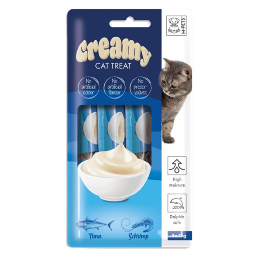 M-Pets Creamy Tuna Shrimp Kedi Ödül Maması 4x15 Gr