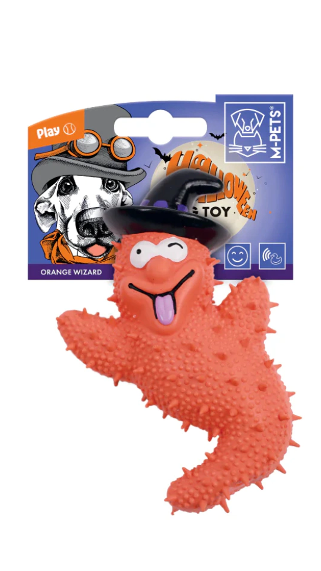 M-Pets Halloween Wizard Kauçuk Köpek Oyuncağı 10x4x15cm (Turuncu)