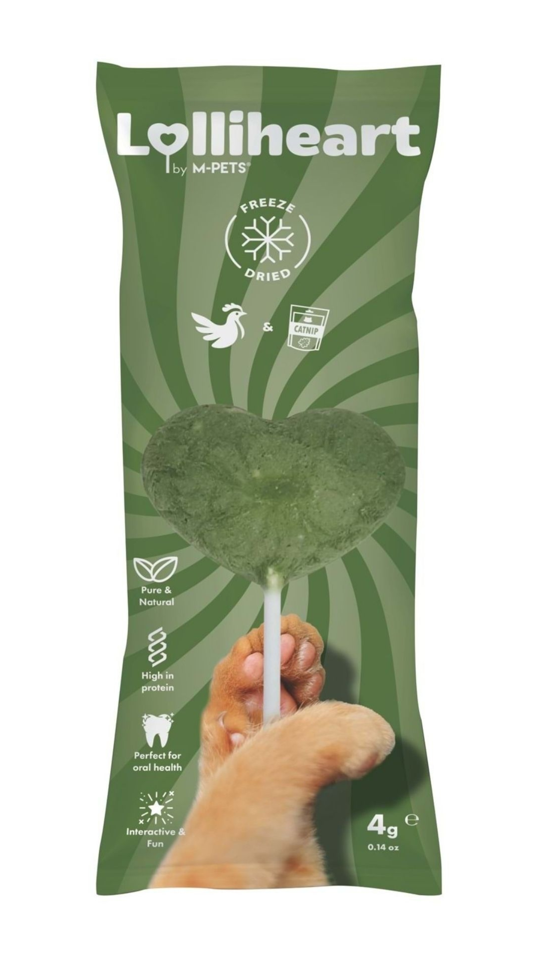 M-PETS LOLLİHEART CATNİPLİ KEDİ ÖDÜLÜ 4GR