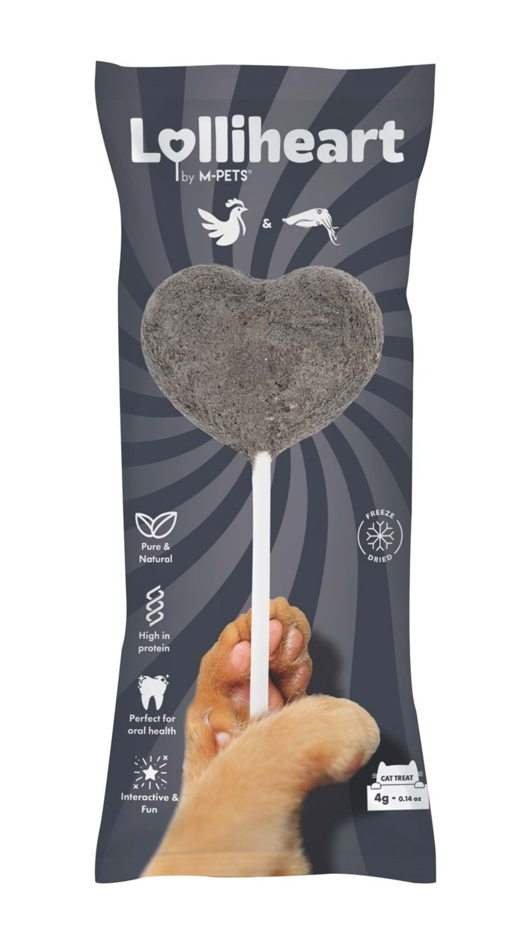 M-PETS LOLLİHEART MÜREKKEP BALIKLI KEDİ ÖDÜLÜ 4GR
