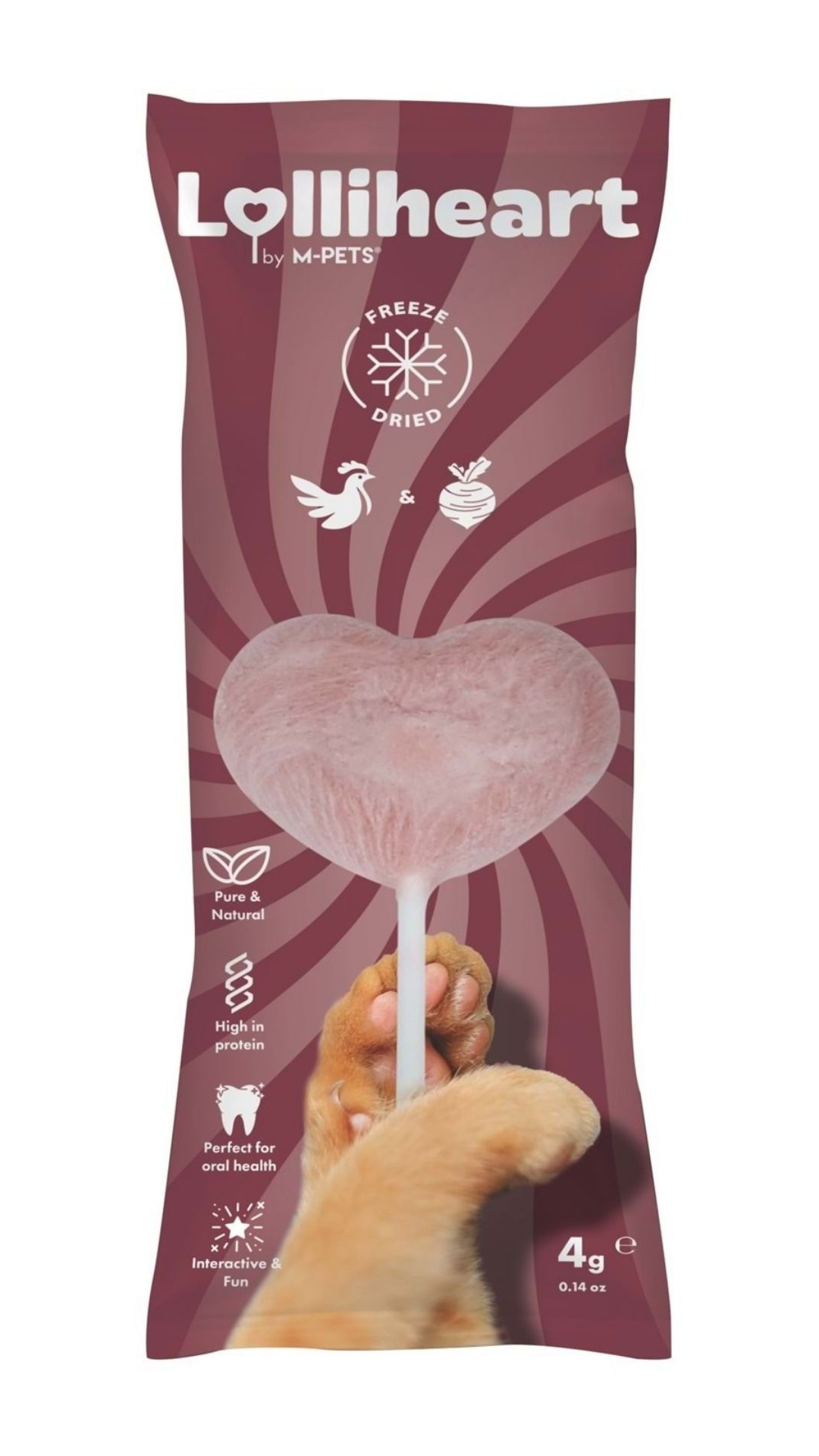M-PETS LOLLİHEART PANCARLI KEDİ ÖDÜLÜ 4GR