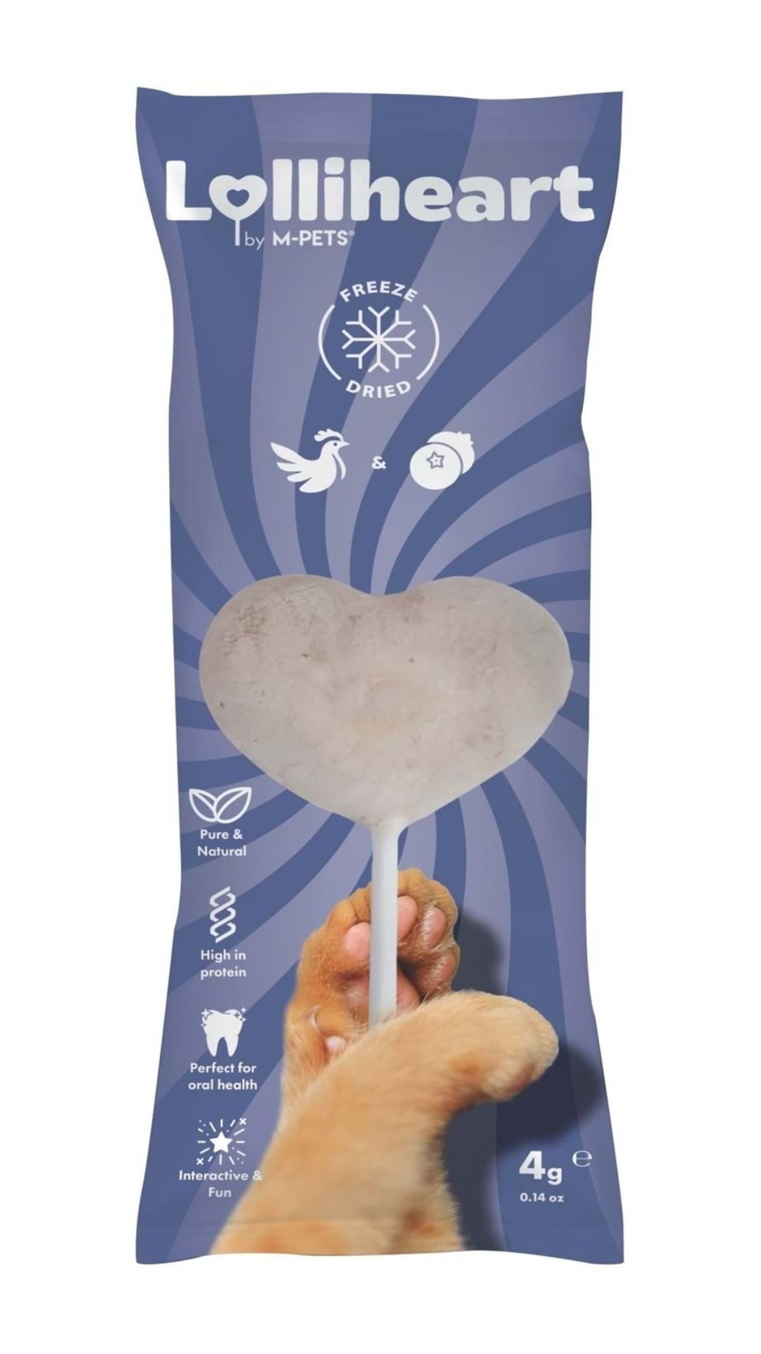 M-PETS LOLLİHEART YABAN MERSİNLİ KEDİ ÖDÜLÜ 4GR
