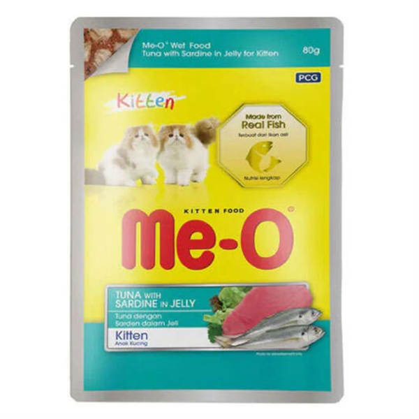 Me-O Kitten Ton Balığı ve Sardalya Jöleli Yavru Yaş Kedi Maması 80 Gr